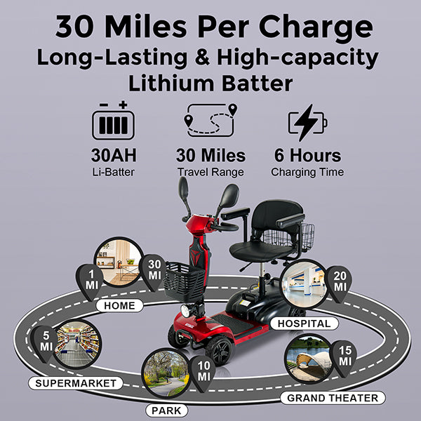 MOVEMAGIC 30-mile 4-wheel mobility scooter