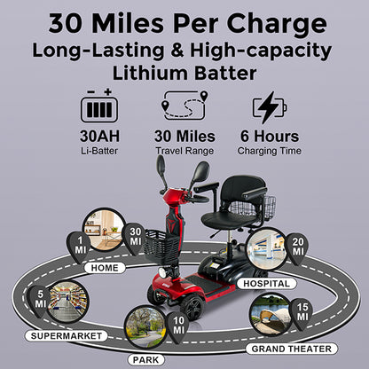 MOVEMAGIC 30-mile 4-wheel mobility scooter