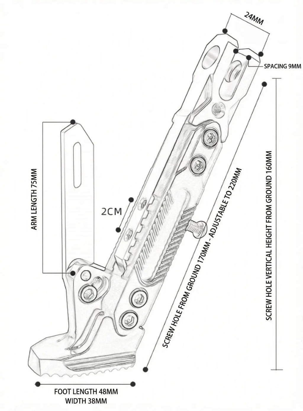 Electric Motorcycle Conversion Footrest Bracket LIFEMAGIC