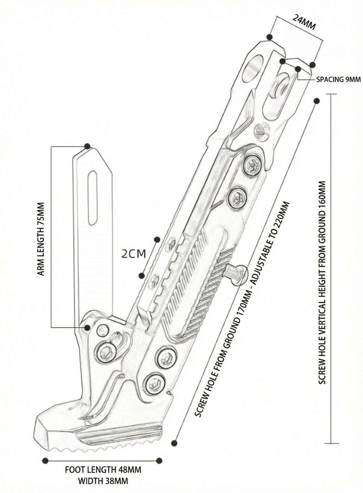 Electric Motorcycle Conversion Footrest Bracket