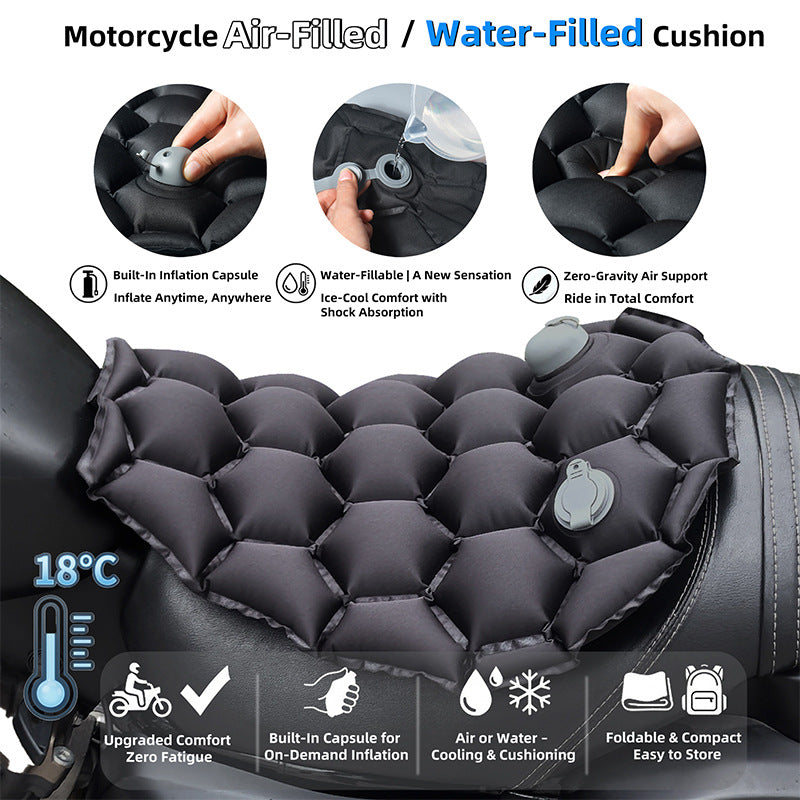 Air‑Inflatable Motorcycle Seat Cushion, Shock‑Absorbing & Breathable, Soft Comfort for Long‑Distance Riding, Universal for Motorcycles & Electric Scooters