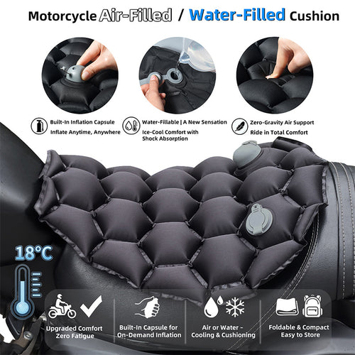 Air‑Inflatable Motorcycle Seat Cushion, Shock‑Absorbing & Breathable, Soft Comfort for Long‑Distance Riding, Universal for Motorcycles & Electric Scooters