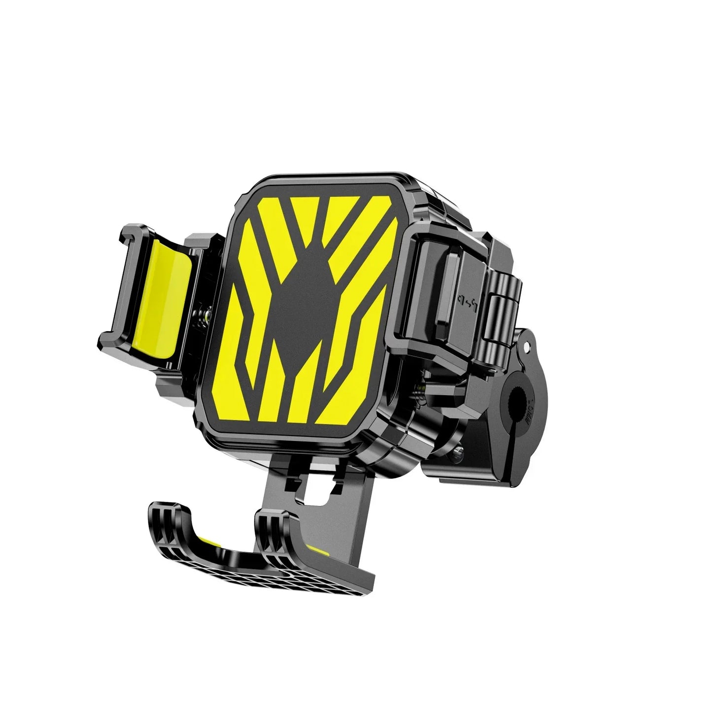 Black and yellow adjustable bike phone mount holder for secure smartphone attachment