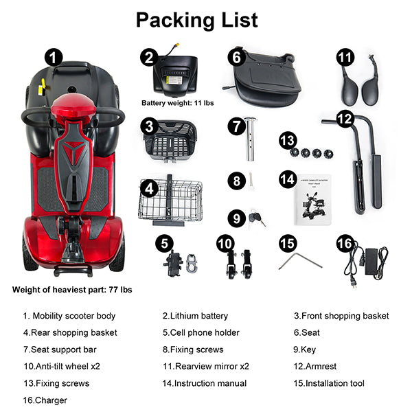 MOVEMAGIC 30-mile 4-wheel mobility scooter